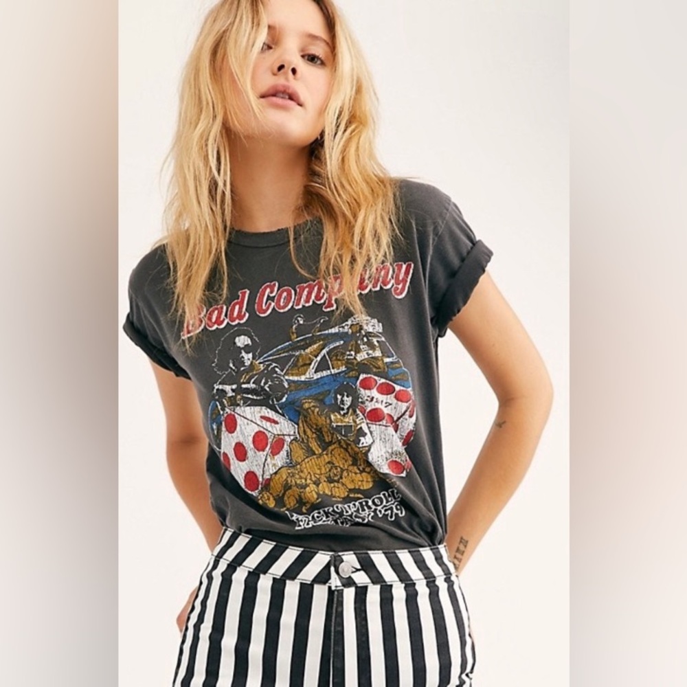 NWOT Free People Midnight Rider Bad Company Rock & Roll Fantasy ‘79 Tee XS